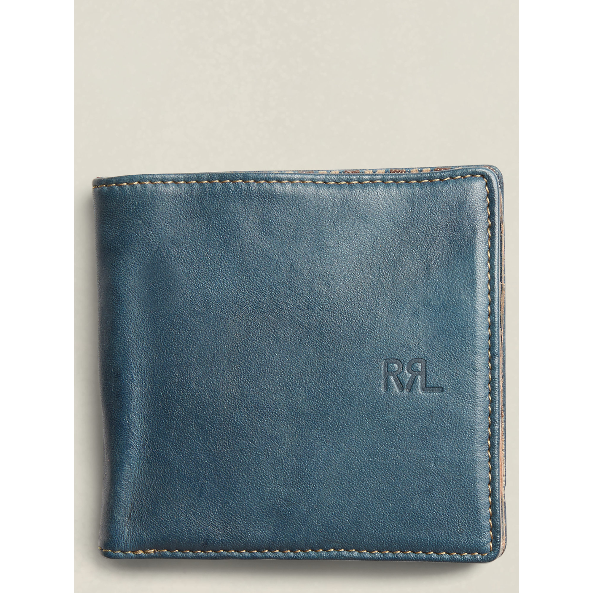 RRL Indigodyed Leather Wallet in Blue for Men Lyst